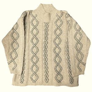 Vintage 90’s Eddie Bauer Legends Wool Blend‎ Cable Knit Sweater Women’s Size XL